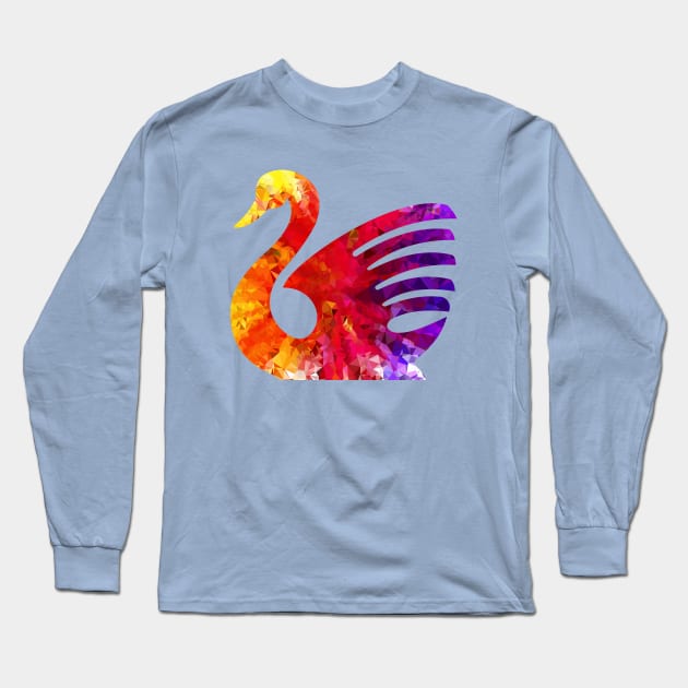 Swan Triangular Color Splash Long Sleeve T-Shirt by PatrioTEEism